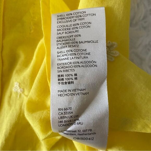 Anthropologie Brand Maeve Yellow Pineapple Appliqué Button Down Blouse Size S - Picture 6 of 8